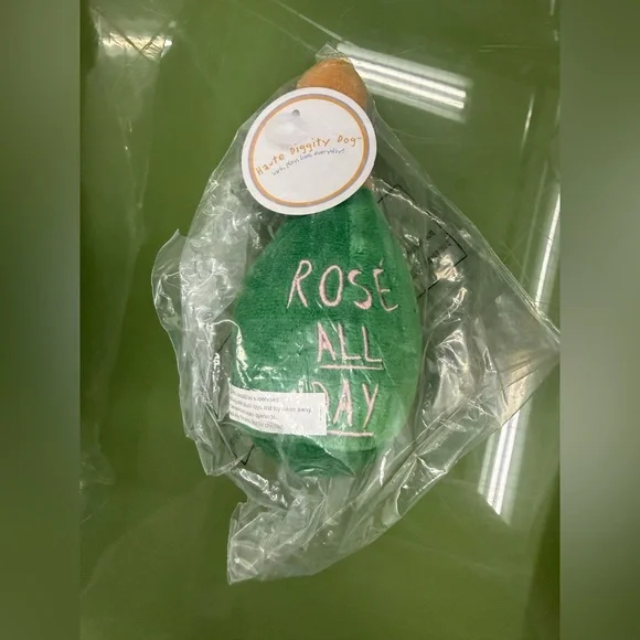 Woof Clicquot Rose' Champagne Bottle Squeaker Dog Toy Multiple Sizes - Picture 5 of 5